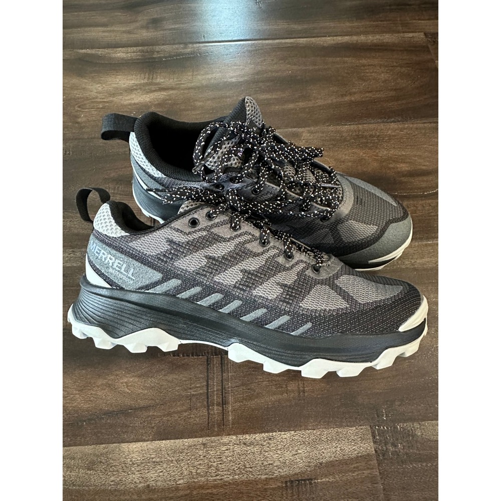 Merrell Moab Speed Waterproof Hiking Shoes Black Grey J037182 Womens 8.5
